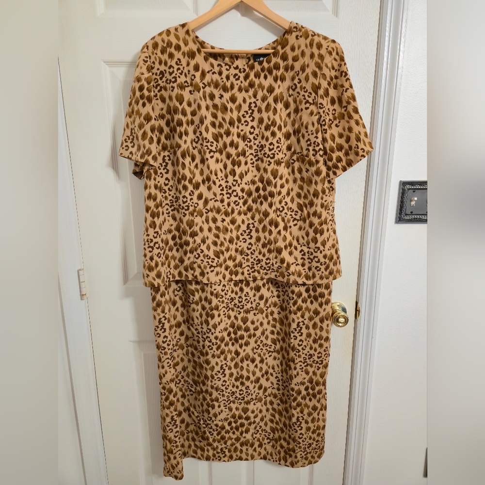 Sag Harbor Women's Leopard Print Dress Size 20W